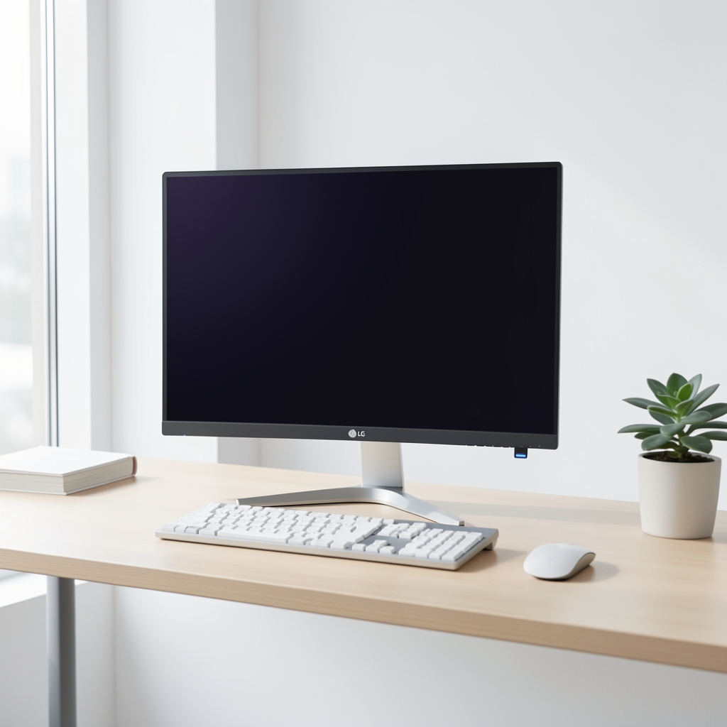LG 27UK850-W 4K IPS monitor s USB-C priključkom i Thunderbolt 3 na tamnom pozadinskom ekranu prikazuje živopisnu sliku
