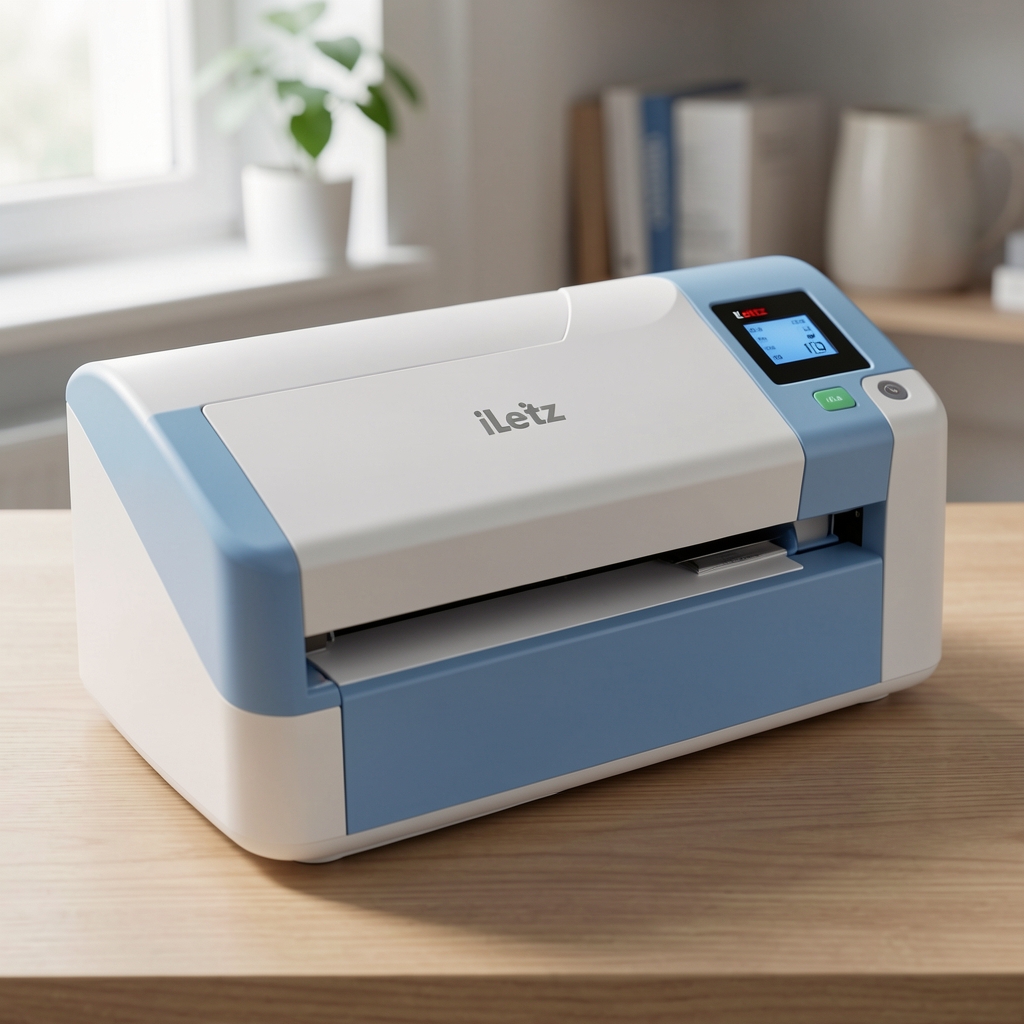 Leitz iLAM Home Office A4 laminator sa automatskim gašenjem i anti-jam sistemom – moderan bijelo-plavi dizajn za kućni i poslovni ured