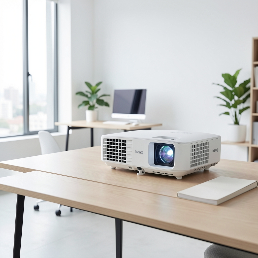 BenQ MH560 Full HD DLP projektor 3800 lumena u kompaktnom bijelom kućištu – prenosivi poslovni projektor za prezentacije