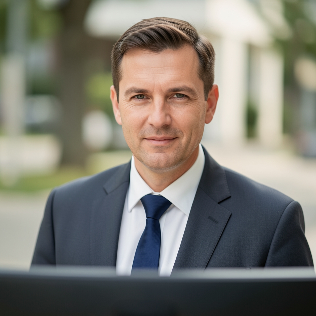 Marko Petrović, glavni urednik i IT analitičar Trynexa portala, muškarac srednje dobi u poslovnom odelu koji stoji ispred monitora